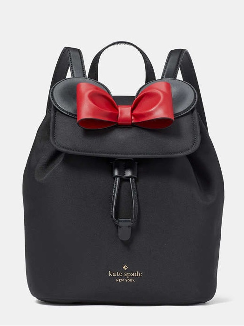 Kate Spade Disney Minnie Mouse 3D Flap Black Nylon Backpack KG589 NWT $399 Bow